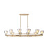 Baldwin Oval Telescopic Pendant Curved Cone Glass (U) 10 Light G9 French Gold/Iridescent/Opal-1