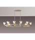 Baldwin Oval Telescopic Pendant Curved Cone Glass (U) 10 Light G9 French Gold/Iridescent/Opal-3
