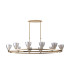 Baldwin Oval Telescopic Pendant Curved Cone Glass (U) 10 Light G9 French Gold/Iridescent/Opal-4