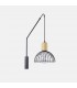 Cage Wall Light Contrast Matt Black Light Wood 1x E27 24.7cm - 1