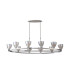 Baldwin Oval Telescopic Pendant Curved Cone Glass (U) 10 Light G9 Polished Chrome/Iridescent/Opal-4