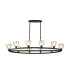Baldwin Oval Telescopic Pendant Curved Cone Glass (U) 10 Light G9 Satin Black/Iridescent/Opal-1