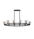 Baldwin Oval Telescopic Pendant Curved Cone Glass (U) 10 Light G9 Satin Black/Iridescent/Opal-4