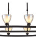 Baldwin Oval Telescopic Pendant Curved Cone Glass (U) 10 Light G9 Satin Black/Iridescent/Opal-6