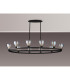 Baldwin Oval Telescopic Pendant Curved Cone Glass (U) 10 Light G9 Satin Black/Iridescent/Opal-11