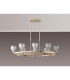 Baldwin Oval Telescopic Pendant Curved Cone Glass (U) 8 Light G9 French Gold/Iridescent/Opal-8