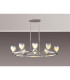 Baldwin Oval Telescopic Pendant Curved Cone Glass (U) 8 Light G9 Polished Chrome/Iridescent/Opal-3
