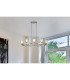 Baldwin Oval Telescopic Pendant Curved Cone Glass (U) 8 Light G9 Polished Chrome/Iridescent/Opal-4
