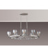 Baldwin Oval Telescopic Pendant Curved Cone Glass (U) 8 Light G9 Polished Chrome/Iridescent/Opal-9