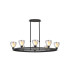 Baldwin Oval Telescopic Pendant Curved Cone Glass (U) 8 Light G9 Satin Black/Iridescent/Opal-1