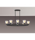 Baldwin Oval Telescopic Pendant Curved Cone Glass (U) 8 Light G9 Satin Black/Iridescent/Opal-3