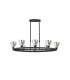 Baldwin Oval Telescopic Pendant Curved Cone Glass (U) 8 Light G9 Satin Black/Iridescent/Opal-4