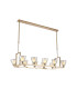 Baldwin Rectangle Telescopic Pendant Curved Cone Glass (U) 10 Light G9 French Gold/Iridescent/Opal-1