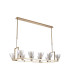 Baldwin Rectangle Telescopic Pendant Curved Cone Glass (U) 10 Light G9 French Gold/Iridescent/Opal-4