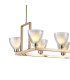 Baldwin Rectangle Telescopic Pendant Curved Cone Glass (U) 10 Light G9 French Gold/Iridescent/Opal-6