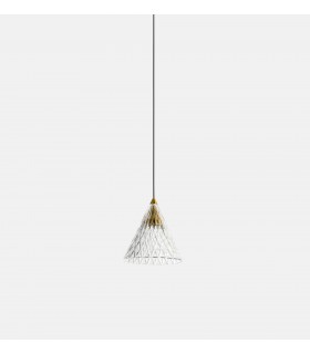 LED 1 Light Dome Ceiling Pendant Gold Matt White 13cm 725lm 2700K - 1