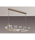 Baldwin Rectangle Telescopic Pendant Curved Cone Glass (U) 10 Light G9 French Gold/Iridescent/Opal-12