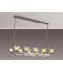 Baldwin Rectangle Telescopic Pendant Curved Cone Glass (U) 10 Light G9 Polished Chrome/Iridescent/Opal-3