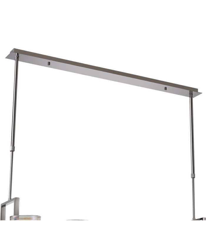 Baldwin Rectangle Telescopic Pendant Curved Cone Glass (U) 10 Light G9 Polished Chrome/Iridescent/Opal-5