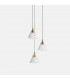 LED 3 Light Dome Cluster Ceiling Pendant Gold Matt White 31cm 1555lm 2700K - 1