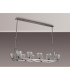 Baldwin Rectangle Telescopic Pendant Curved Cone Glass (U) 10 Light G9 Polished Chrome/Iridescent/Opal-11