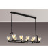 Baldwin Rectangle Telescopic Pendant Curved Cone Glass (U) 10 Light G9 Satin Black/Iridescent/Opal-3
