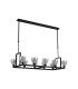 Baldwin Rectangle Telescopic Pendant Curved Cone Glass (U) 10 Light G9 Satin Black/Iridescent/Opal-5