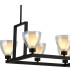 Baldwin Rectangle Telescopic Pendant Curved Cone Glass (U) 10 Light G9 Satin Black/Iridescent/Opal-7