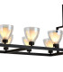 Baldwin Rectangle Telescopic Pendant Curved Cone Glass (U) 10 Light G9 Satin Black/Iridescent/Opal-8