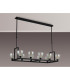 Baldwin Rectangle Telescopic Pendant Curved Cone Glass (U) 10 Light G9 Satin Black/Iridescent/Opal-12