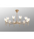 Baldwin 93cm Telescopic Pendant Curved Cone Glass (U) 12 Light G9 French Gold/Iridescent/Opal-3