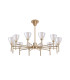 Baldwin 93cm Telescopic Pendant Curved Cone Glass (U) 12 Light G9 French Gold/Iridescent/Opal-4