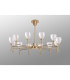 Baldwin 93cm Telescopic Pendant Curved Cone Glass (U) 12 Light G9 French Gold/Iridescent/Opal-14