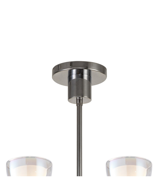 Baldwin 93cm Telescopic/Semi Flush Curved Cone Glass (U) 12 Light G9 Polished Chrome/Iridescent/Opal-5