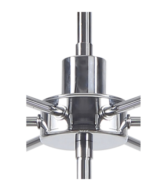 Baldwin 113cm 2-Tier Pendant Curved Cone Glass (U) 20 Light G9 Polished Chrome/Iridescent/Opal-10