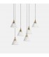 LED 6 Light Dome Cluster Ceiling Pendant Gold Matt White Dali Dimming 31cm 3110lm 2700K - 1
