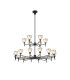 Baldwin 113cm 2-Tier Pendant Curved Cone Glass (U) 20 Light G9 Satin Black/Iridescent/Opal-1