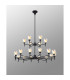 Baldwin 113cm 2-Tier Pendant Curved Cone Glass (U) 20 Light G9 Satin Black/Iridescent/Opal-3