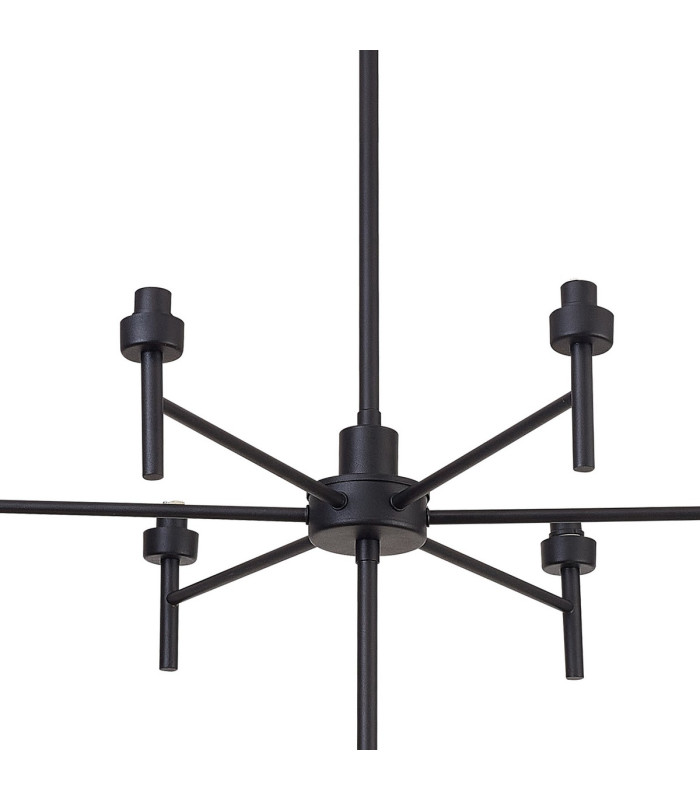 Baldwin 113cm 2-Tier Pendant Curved Cone Glass (U) 20 Light G9 Satin Black/Iridescent/Opal-10