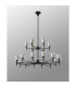 Baldwin 113cm 2-Tier Pendant Curved Cone Glass (U) 20 Light G9 Satin Black/Iridescent/Opal-14