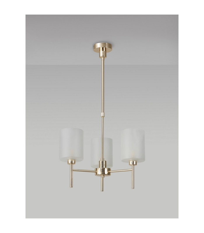 Baldwin 52cm Telescopic/Semi Flush 3 x G9 French Gold/Frosted Type B Shade-12