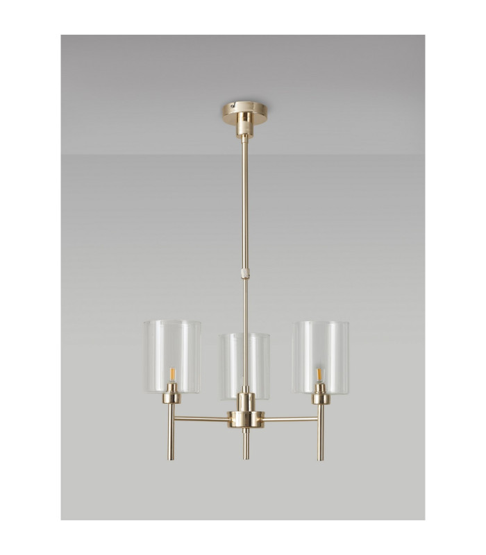 Baldwin 52cm Telescopic/Semi Flush 3 x G9 French Gold/Clear Type B Shade-11