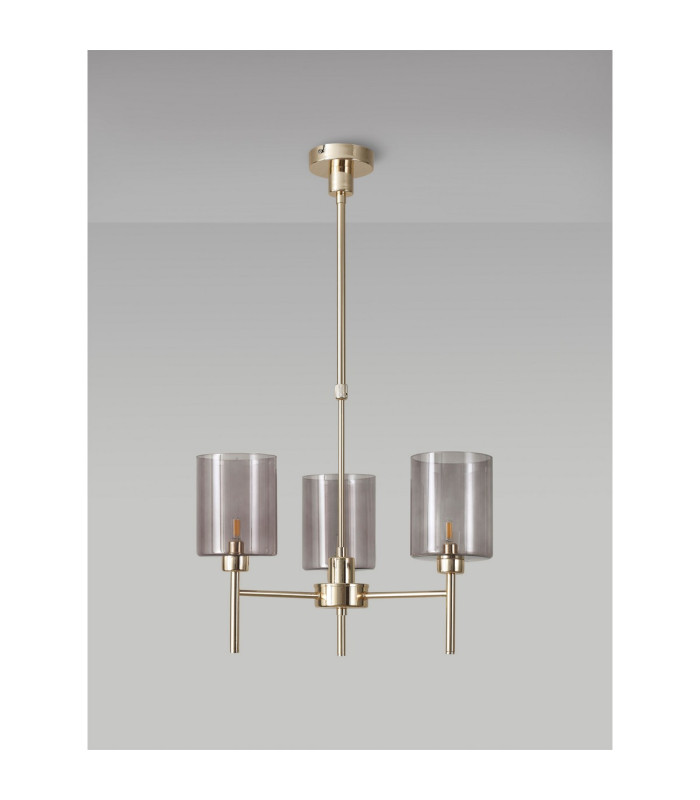 Baldwin 52cm Telescopic/Semi Flush 3 x G9 French Gold/Smoked Type B Shade-11
