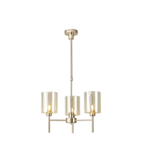 Baldwin 52cm Telescopic/Semi Flush 3 x G9 French Gold/Cognac Type B Shade-1