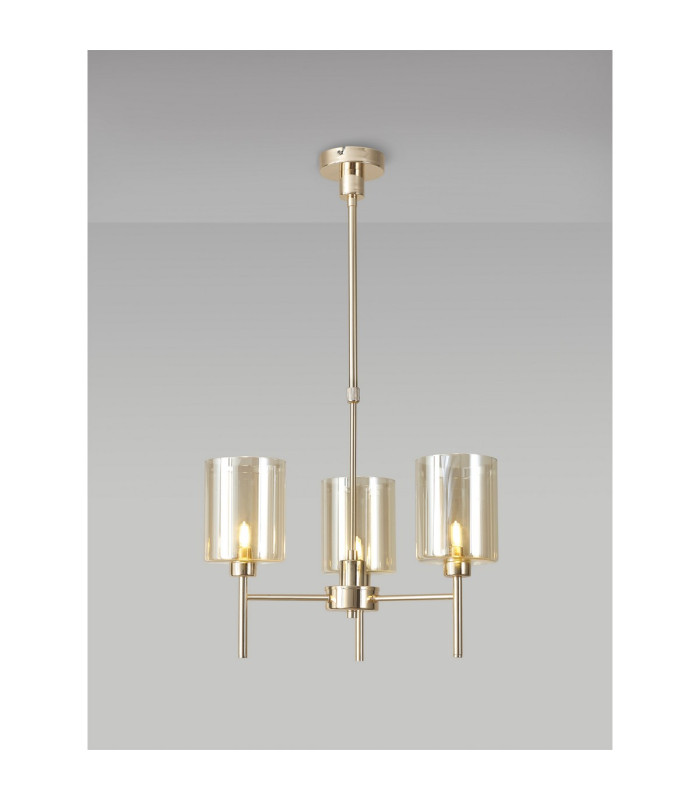 Baldwin 52cm Telescopic/Semi Flush 3 x G9 French Gold/Cognac Type B Shade-3