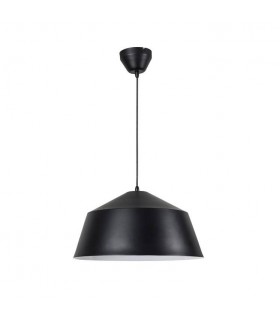 Dome Ceiling Pendant Matt Black White 1x E27 40cm - 1