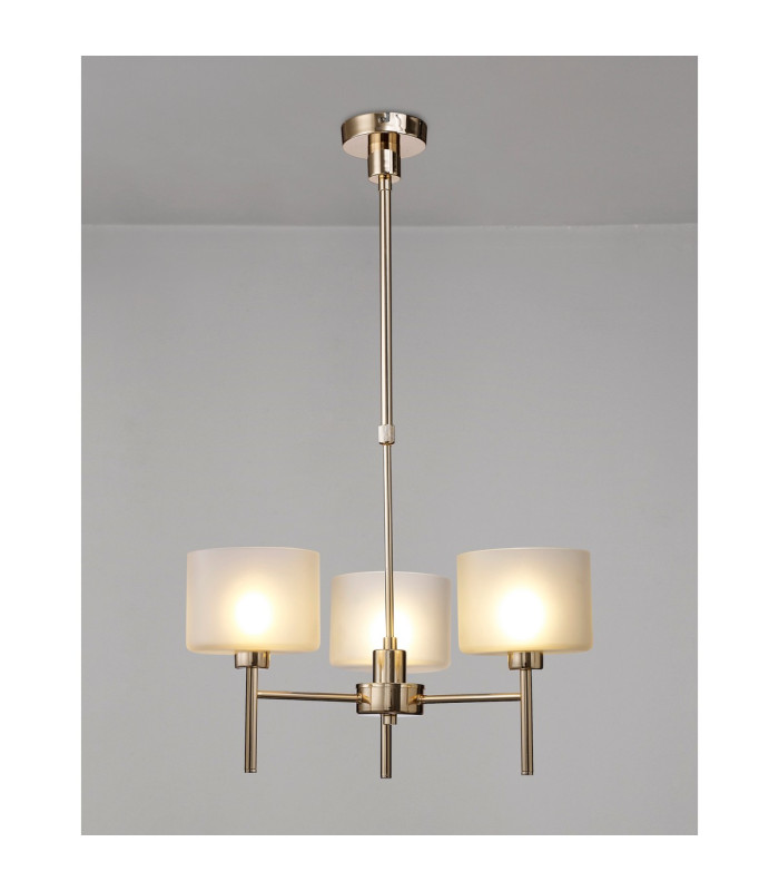 Baldwin 55cm Telescopic/Semi Flush 3 x G9 French Gold/Frosted Type C Shade-3