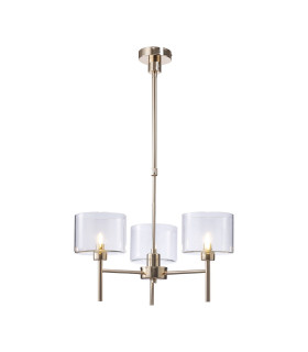 Baldwin 55cm Telescopic/Semi Flush 3 x G9 French Gold/Clear Type C Shade-1