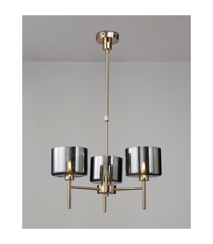 Baldwin 55cm Telescopic/Semi Flush 3 x G9 French Gold/Chrome Type C Shade-3