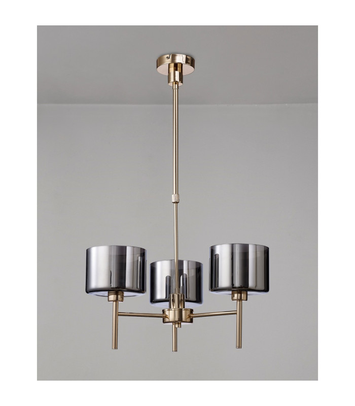 Baldwin 55cm Telescopic/Semi Flush 3 x G9 French Gold/Chrome Type C Shade-11